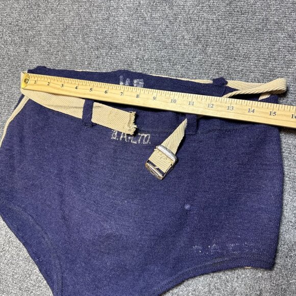 Antique Early‎ 1900'S Men Swim Suit Brief Trunk Bottom Wool Navy w/ Belt Canada - Picture 3 of 7